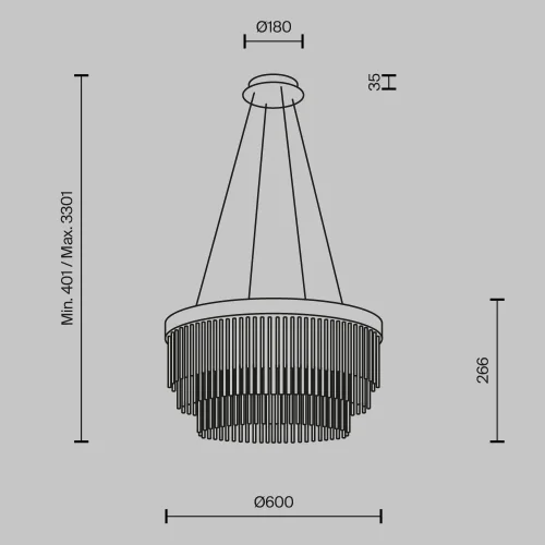 Светильник подвесной LED Trove MOD486PL-L38BSK Maytoni прозрачный на 1 лампу, основание латунь в стиле современный фото 6