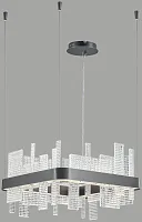 Люстра подвесная LED Lotta WE461.01.023 Wertmark прозрачная на 1 лампа, основание чёрное в стиле модерн 