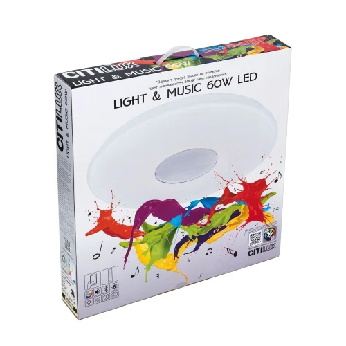 Светильник потолочный LED Старлайт с Bluetooth и пультом Light & Music CL703M61 Citilux белый 1 лампа, основание белое хром в стиле современный хай-тек с пультом фото 8