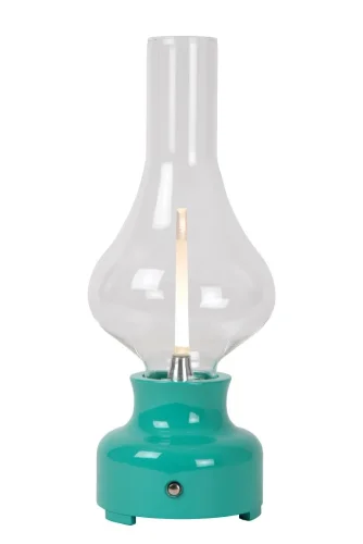 Настольная лампа LED Jason 74516/02/37 Lucide прозрачная 1 лампа, основание голубое металл в стиле современный 