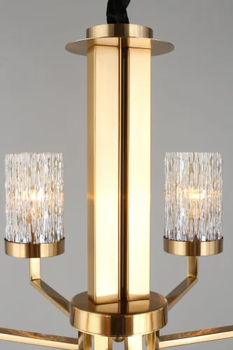 Люстра подвесная Maiera OML-84713-08 Omnilux прозрачная на 8 ламп, основание бронзовое в стиле классический  фото 4