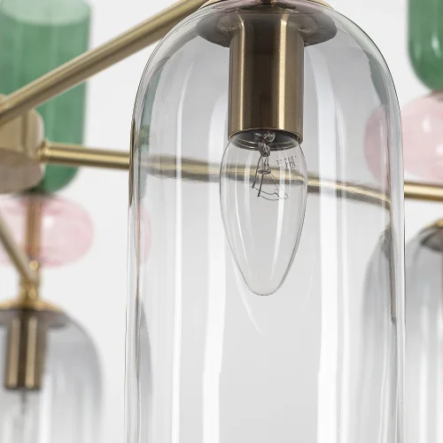 Люстра на штанге Tendy CL244151 Citilux прозрачная разноцветная на 5 ламп, основание латунь в стиле классический современный фото 3