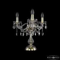 Настольная лампа 1413L/3/141-39 G Bohemia Ivele Crystal без плафона 3 лампы, основание золотое металл хрусталь в стиле классический sp
