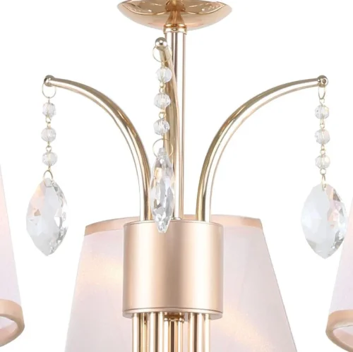 Люстра подвесная Charm 2756-5P F-promo белая на 5 ламп, основание золотое в стиле арт-деко  фото 3