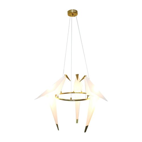 Светильник подвесной LED Birds V3071-3PL Moderli белый 3 лампы, основание золотое в стиле хай-тек птички фото 2