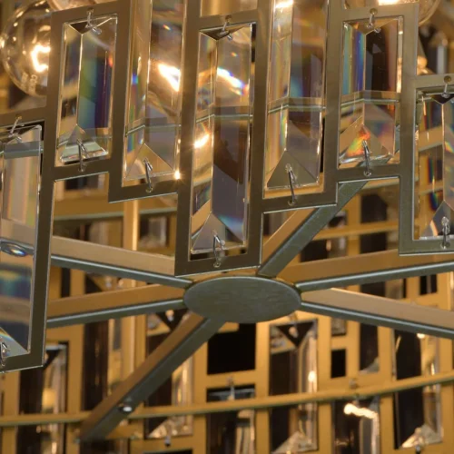 Люстра подвесная хрустальная Монарх 121010820 MW-Light прозрачная на 20 ламп, основание золотое в стиле классика  фото 6