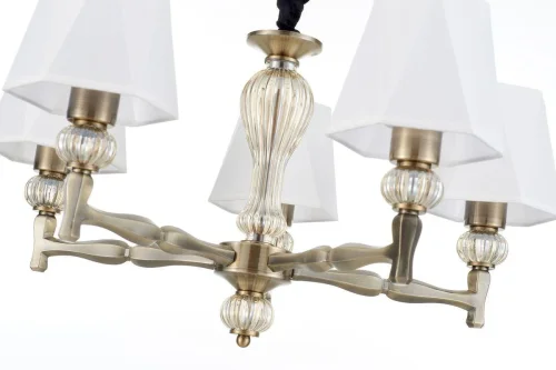 Люстра подвесная 672/5S Brass Escada белая на 5 ламп, основание бронзовое в стиле современный  фото 2