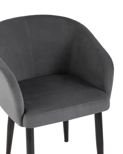 Кресло Ральф велюр тёмно-серый УТ000004923 Stool Group, серый/велюр, ножки/металл/чёрный, размеры - ****580*600 фото 8