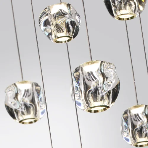 Люстра каскадная LED Jemstone 5085/120L Odeon Light прозрачная на 1 лампу, основание золотое в стиле современный фото 5