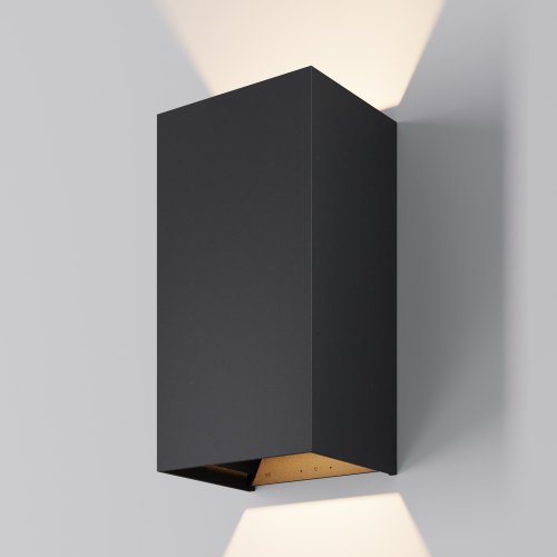 Настенный светильник ЛЕД уличный Драп / Drape O525WL-L20B3K Maytoni уличный IP65 чёрный на 1 лампу, плафон чёрный в стиле современный ЛЕД фото 3