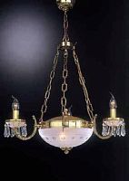 Люстра подвесная  L 4751/3+2 Reccagni Angelo белая на 5 ламп, основание золотое в стиле классический 