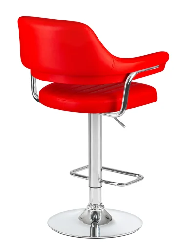 Стул барный 5019-LM CHARLY,  цвет сиденья красный, цвет основания хром Dobrin, красный/экокожа, ножки/металл/хром, размеры - 990*1200***610*540 фото 4