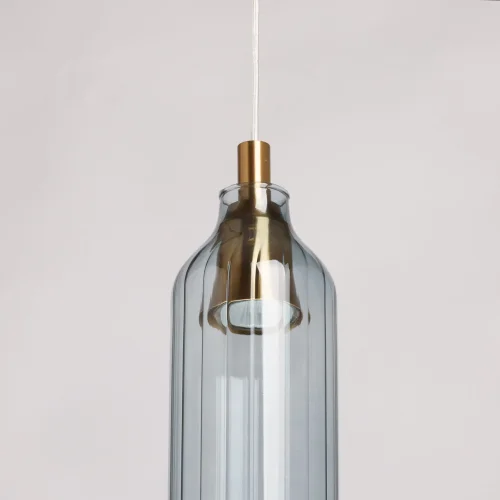 Светильник подвесной Кьянти 720012201 DeMarkt серый 1 лампа, основание латунь бронзовое в стиле современный  фото 5