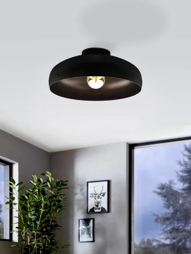 Светильник потолочный Mogano 43637 Eglo чёрный 1 лампа, основание чёрное в стиле современный  фото 2