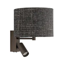 Бра с выключателем Santana A 11661-NW Nowodvorski чёрный на 1 лампу, основание коричневое в стиле современный для чтения