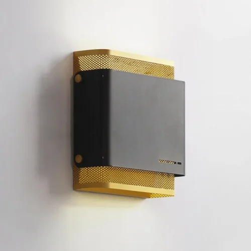 Настенное бра CASING WALL Черный 140597-26 ImperiumLoft чёрный на 1 лампа, основание золотое в стиле лофт 