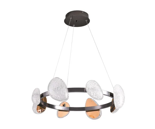 Люстра подвесная LED с пультом Юнни 07693-8A,29 Kink Light прозрачная на 4 лампы, основание чёрное в стиле современный с пультом