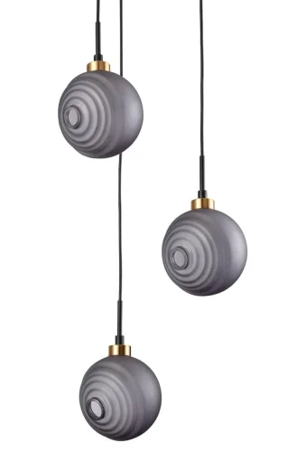Светильник подвесной Capriccio VL5882P03 Vele Luce чёрный серый на 3 лампы, основание чёрное в стиле современный каскад шар фото 4