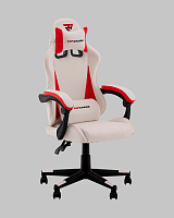Кресло спортивное TopChairs Phantom, бело-красный УТ000039471 Stool Group, белый/экокожа, ножки/полимер/чёрный, размеры - 1170*1270****