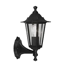 Настенный светильник 22468 LATERNA 4 Eglo уличный IP44 чёрный 1 лампа, плафон прозрачный в стиле кантри классический E27