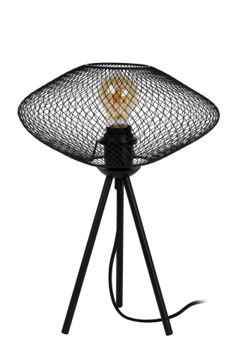 Настольная лампа Mesh 21523/01/30 Lucide чёрная 1 лампа, основание чёрное металл в стиле классический  фото 2