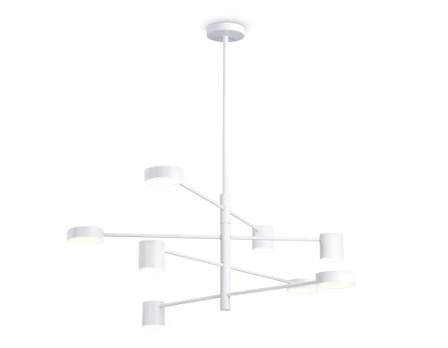 Люстра на штанге LED FL51688 Ambrella light белая на 1 лампу, основание белое в стиле современный хай-тек 