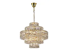 Люстра подвесная 8459+6/C gold Newport прозрачная на 15 ламп, основание золотое в стиле классический 