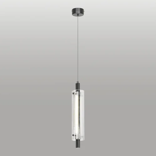 Светильник подвесной LED Blount LSP-7356 Lussole прозрачный на 1 лампу, основание чёрное в стиле современный 