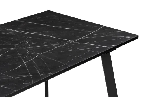 Деревянный стол Агни 110(140)х68х76 мрамор черный / черный матовый 528557 Woodville столешница мрамор черный из лдсп фото 5