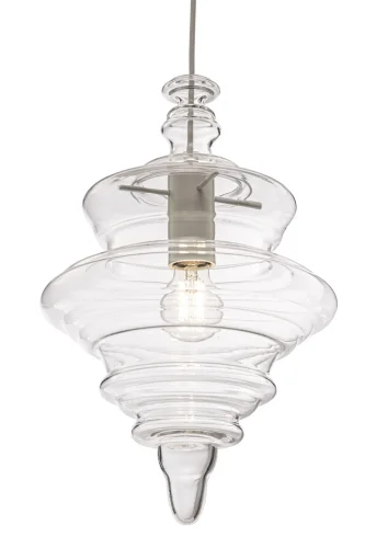 Светильник подвесной Trottola P057PL-01W Maytoni прозрачный 1 лампа, основание белое в стиле современный выдувное фото 3