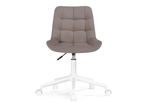 Компьютерное кресло Честер латте (velutto 08) / белый 533174 Woodville, серый/велюр, ножки/металл/белый, размеры - *920***500*600 фото 2
