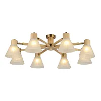 Люстра потолочная Meleph A4096PL-8BR Arte Lamp белая на 8 ламп, основание коричневое в стиле классика 