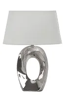 Настольная лампа Littigheddu OML-82804-01 Omnilux белая 1 лампа, основание хром керамика в стиле современный 
