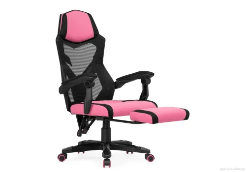 Компьютерное кресло Brun pink / black 15731 Woodville, розовый чёрный/сетка ткань, ножки/пластик/чёрный, размеры - *1200***610*550
