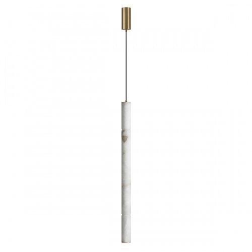 Светильник подвесной LED Marbella 6674/20L Odeon Light белый 1 лампа, основание латунь в стиле современный трубочки
