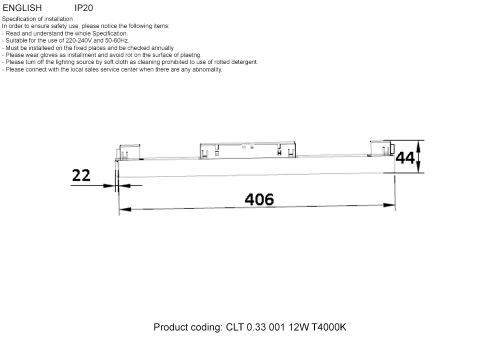 Трековый светильник магнитный LED CLT 0.33 001 12W BL T4000K Crystal Lux чёрный для шинопроводов серии CLT 0.33 чёрный фото 2
