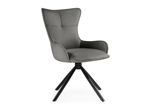 Стул на металлокаркасе Chicago light gray / black legs KD 15830 Woodville, серый/велюр, ножки/металл/чёрный, размеры - ****550*550мм фото 3