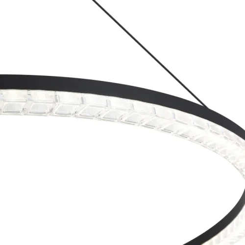 Светильник подвесной LED Euclidics SL1018.413.01 ST-Luce прозрачный на 1 лампу, основание чёрное в стиле хай-тек кольца фото 2