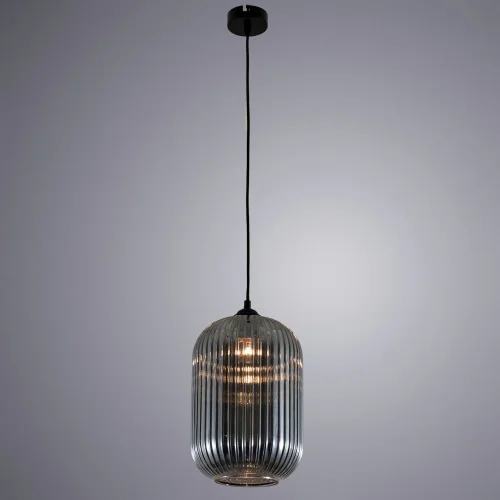 Светильник подвесной Arwen A1903SP-1BK Arte Lamp серый чёрный 1 лампа, основание чёрное в стиле современный выдувное фото 2