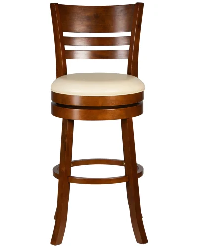 Вращающийся полубарный стул 4393-LMU WILLIAM COUNTER, цвет сиденья кремовый, цвет дерева шоколад Dobrin, кремовый/экокожа, ножки/дерево/шоколад, размеры - ****430*480 фото 6