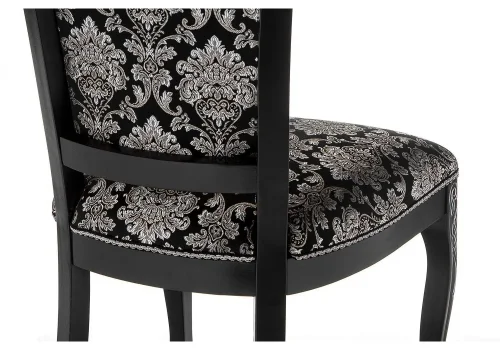 Деревянный стул Клето патина серебро / черный 309305 Woodville, чёрный/ткань, ножки/массив бука дерево/чёрный, размеры - ****500*540 фото 5