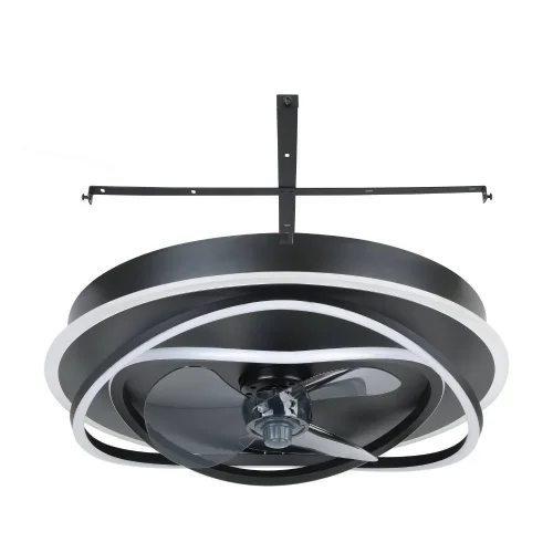 Люстра c вентилятором LED с пультом Namori 35146 Eglo чёрная на 1 лампу, основание чёрное в стиле современный хай-тек с пультом фото 5