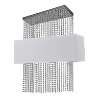 Люстра подвесная PHOENIX SP5 BIANCO Ideal Lux белая прозрачная на 5 ламп, основание хром в стиле современный 