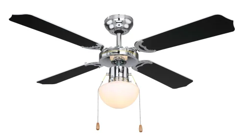Люстра c вентилятором Champion 0309CSW Globo белая на 1 лампа, основание хром в стиле современный 