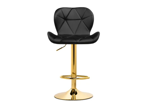 Барный стул Trio black / gold 15728 Woodville, чёрный/экокожа, ножки/металл/золотой, размеры - *1060***480*520 фото 2
