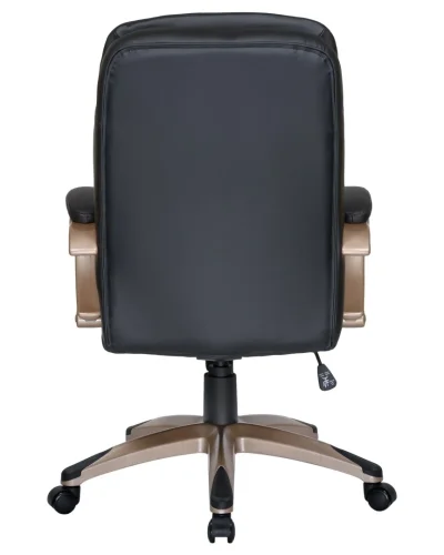 Офисное кресло для руководителей 106B-LMR DONALD, цвет чёрный Dobrin, чёрный/экокожа, ножки/металл/бежевый, размеры - 1030*1110***720*720 фото 5