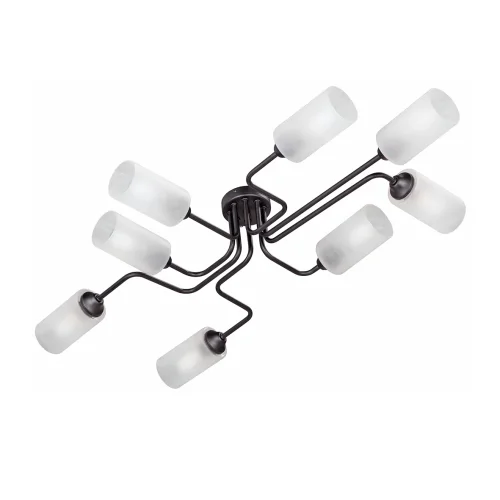 Люстра потолочная V4310-1/8PL Vitaluce белая на 8 ламп, основание чёрное в стиле хай-тек 