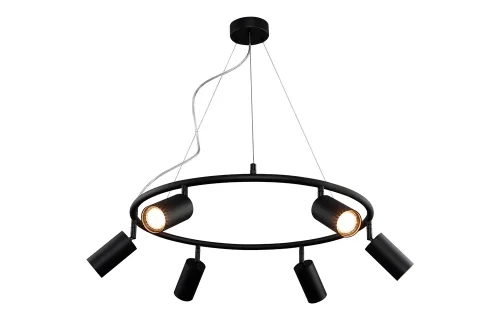 Светильник подвесной CLT 015C6 D600 BL Crystal Lux чёрный 6 ламп, основание чёрное в стиле современный 