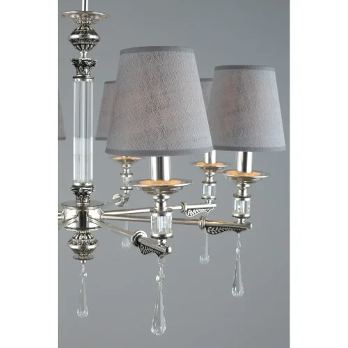 Люстра подвесная Rivoli OML-64203-08 Omnilux серая на 8 ламп, основание серебряное в стиле классический фото 7