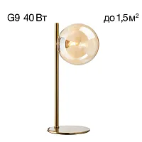 Настольная лампа Нарда CL204810 Citilux янтарная 1 лампа, основание бронзовое металл в стиле современный молекула шар